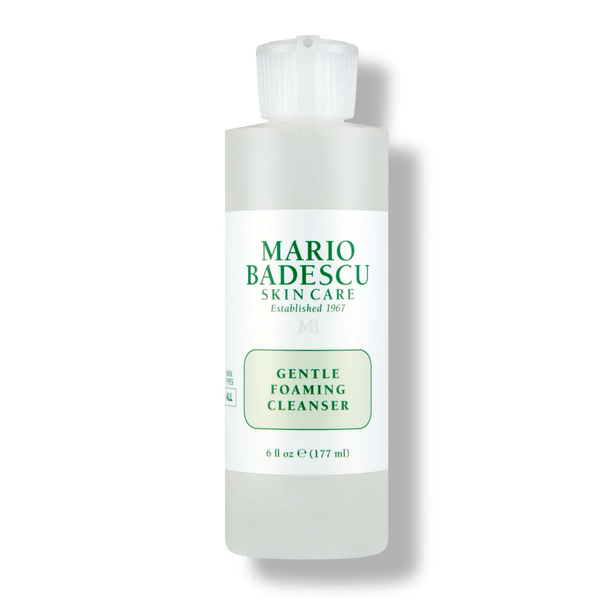 Mario Badescu Gentle Foaming Cleanser frosted flip-top bottle
