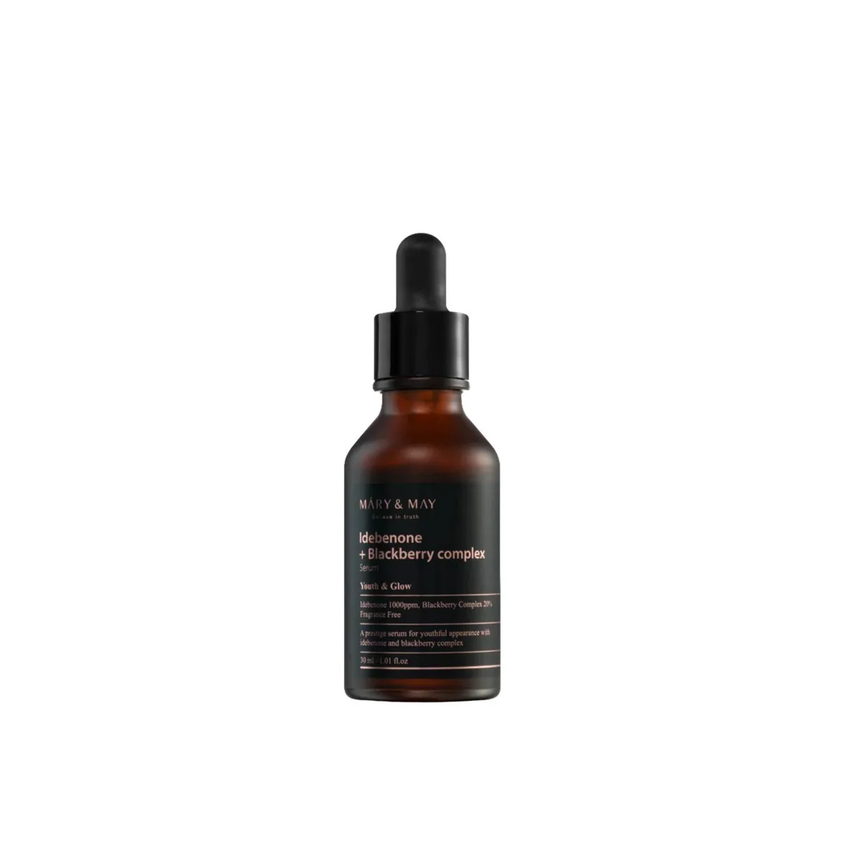Mary & May Idebenone + Blackberry Complex Serum in 30 ml bottle
