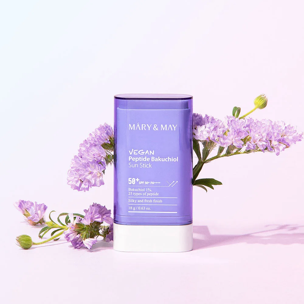 Mary & May Vegan Peptide Bakuchiol Sun Stick SPF 50+ twist-up stick