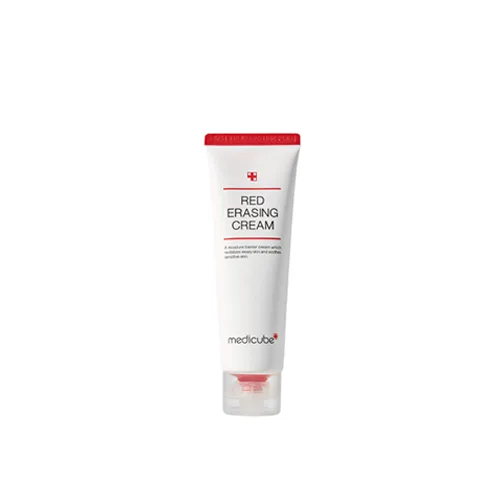 Medicube Red Erasing Cream in red jar packaging with white cream visible