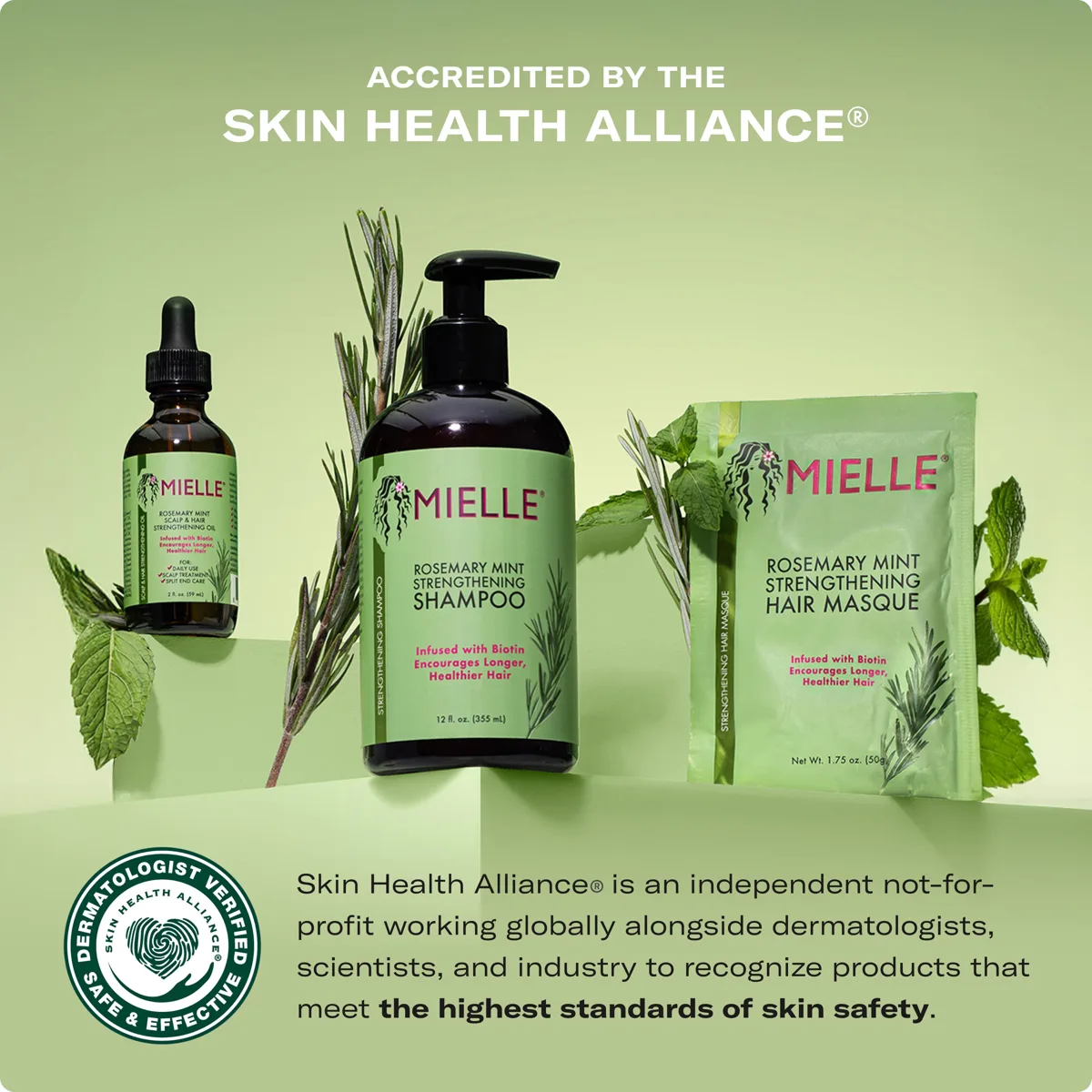 Mielle Rosemary Mint Scalp & Hair Strengthening Oil in a 2 fl oz bottle