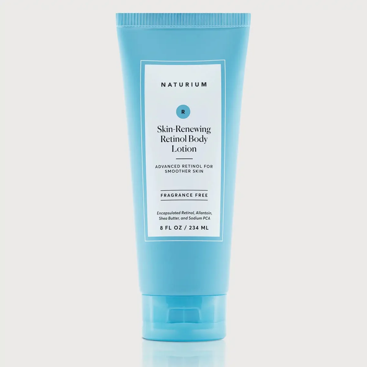 Naturium Skin-Renewing Retinol Body Lotion pump bottle on white background