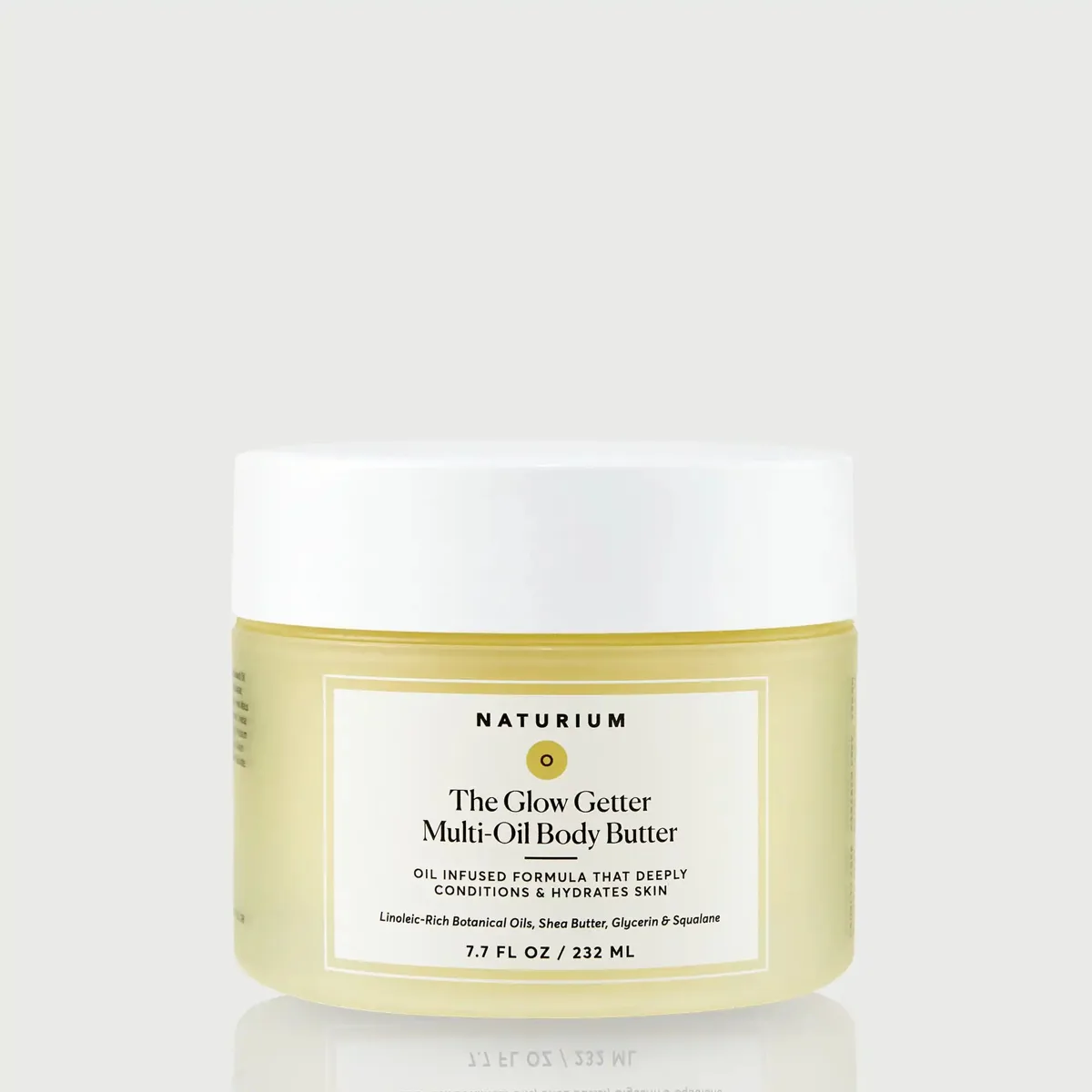 Naturium The Glow Getter Multi-Oil Body Butter jar on white background