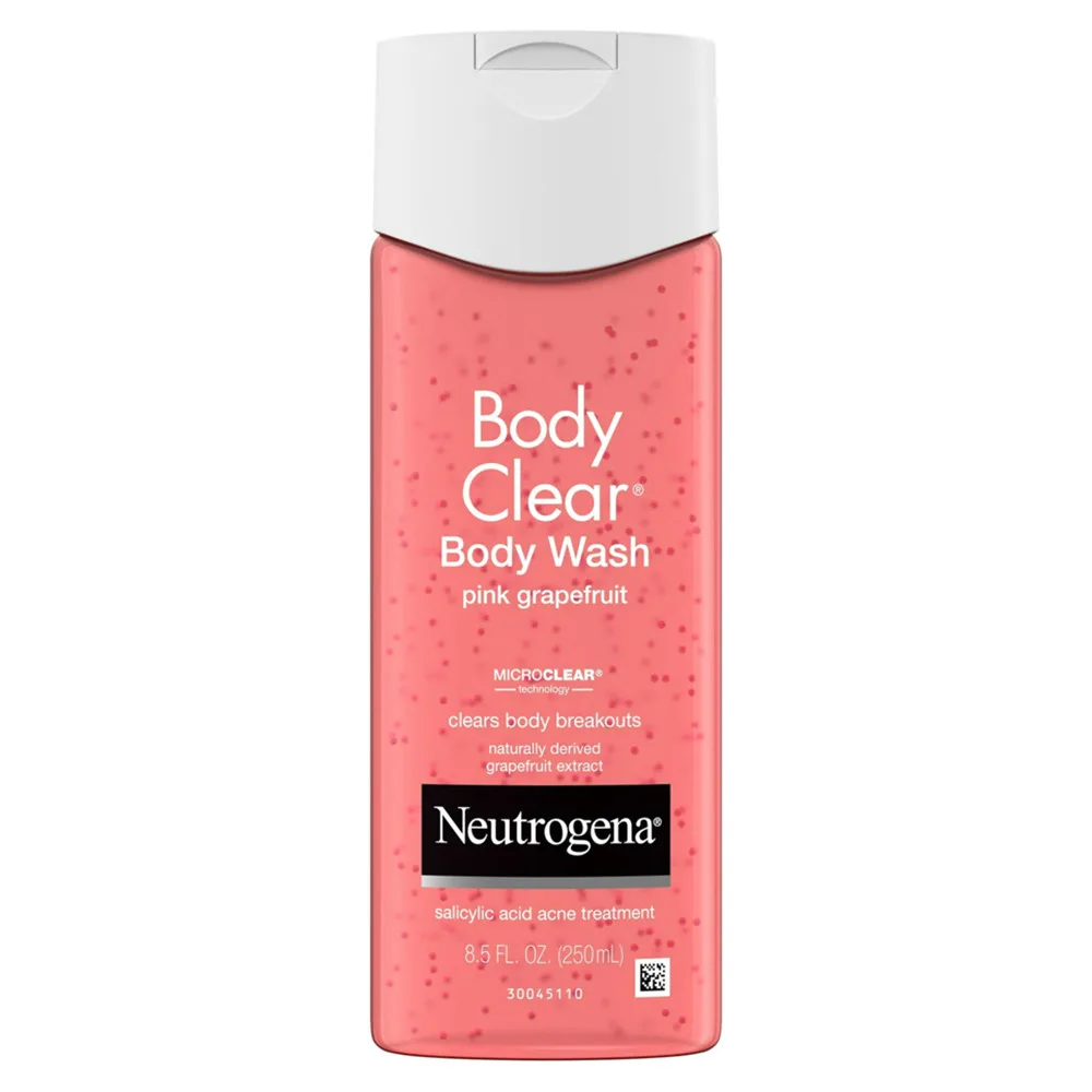 Neutrogena Body Clear Body Wash Pink Grapefruit bottle on white background