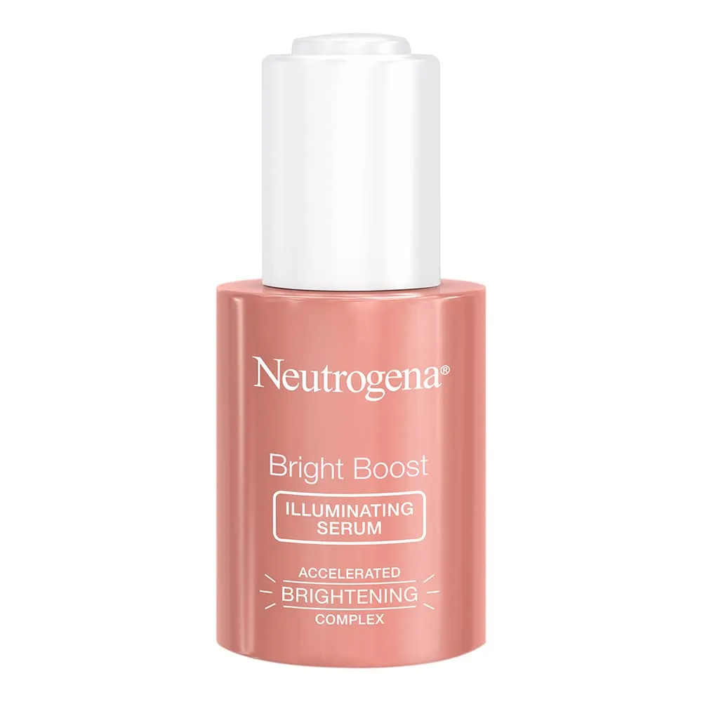 Neutrogena Bright Boost Illuminating Serum bottle on white background