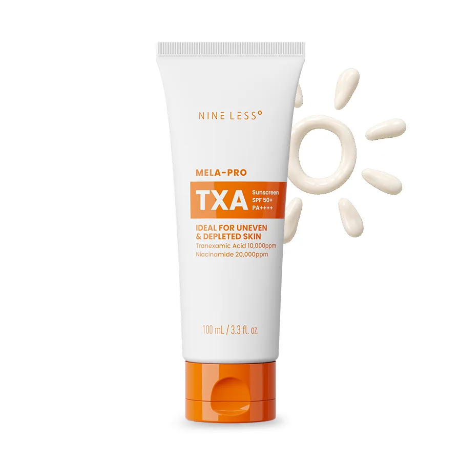 Nineless MELA-PRO TXA Sun Screen SPF50+ PA++++ 100ml white tube with orange cap