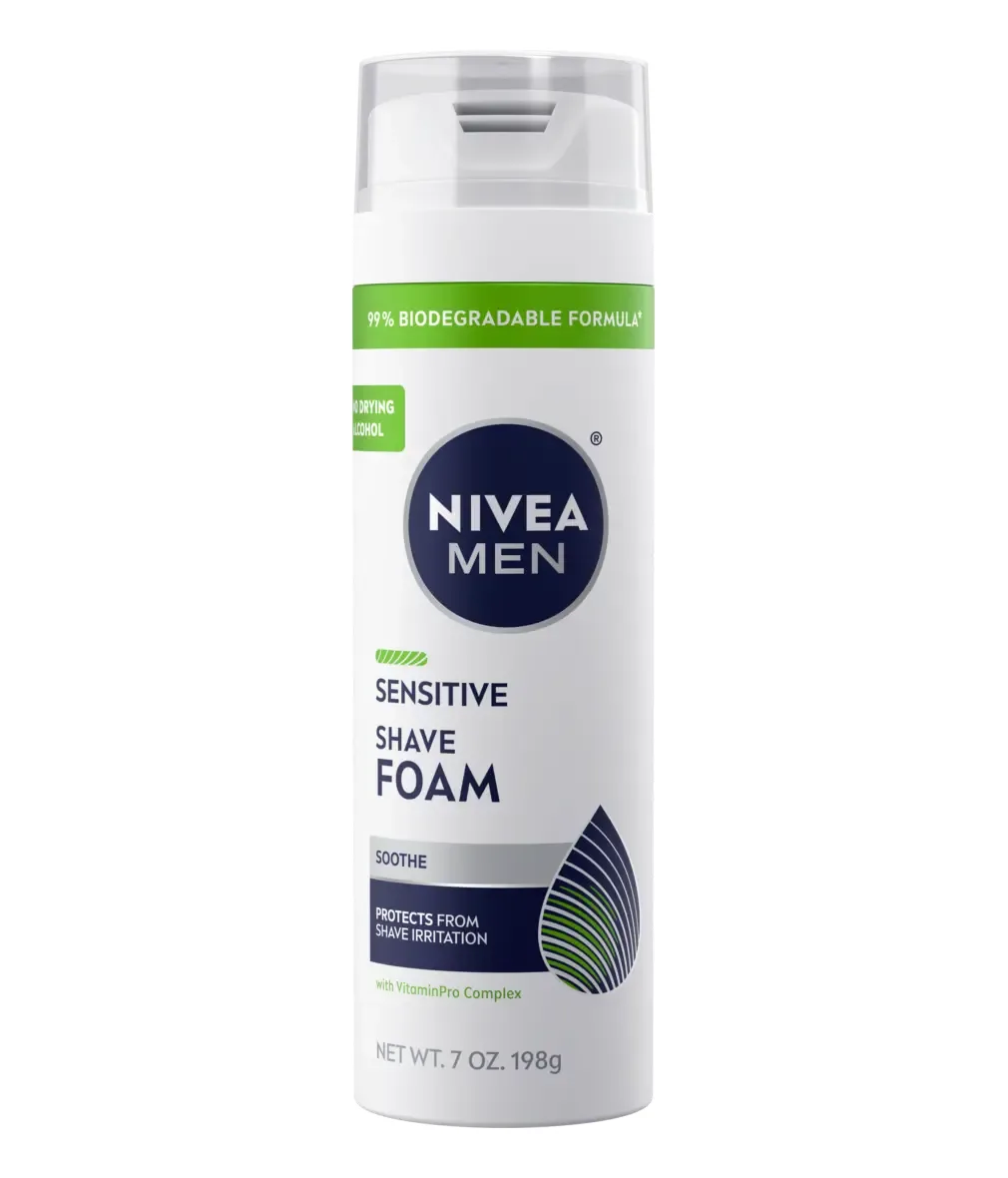 Nivea MEN Sensitive Shave Foam 198 g white aerosol can
