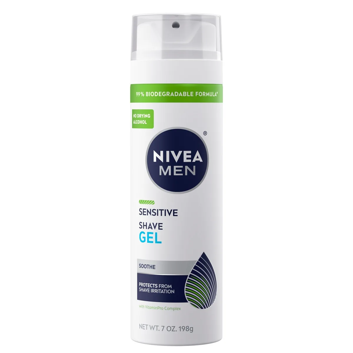Nivea MEN Sensitive Shave Gel can on white background