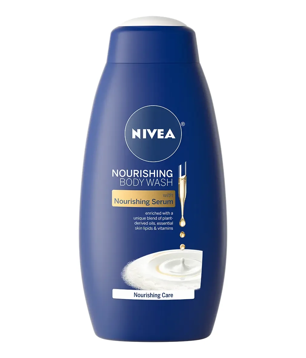 Nivea Nourishing Care Body Wash with Nourishing Serum 20 fl oz navy bottle