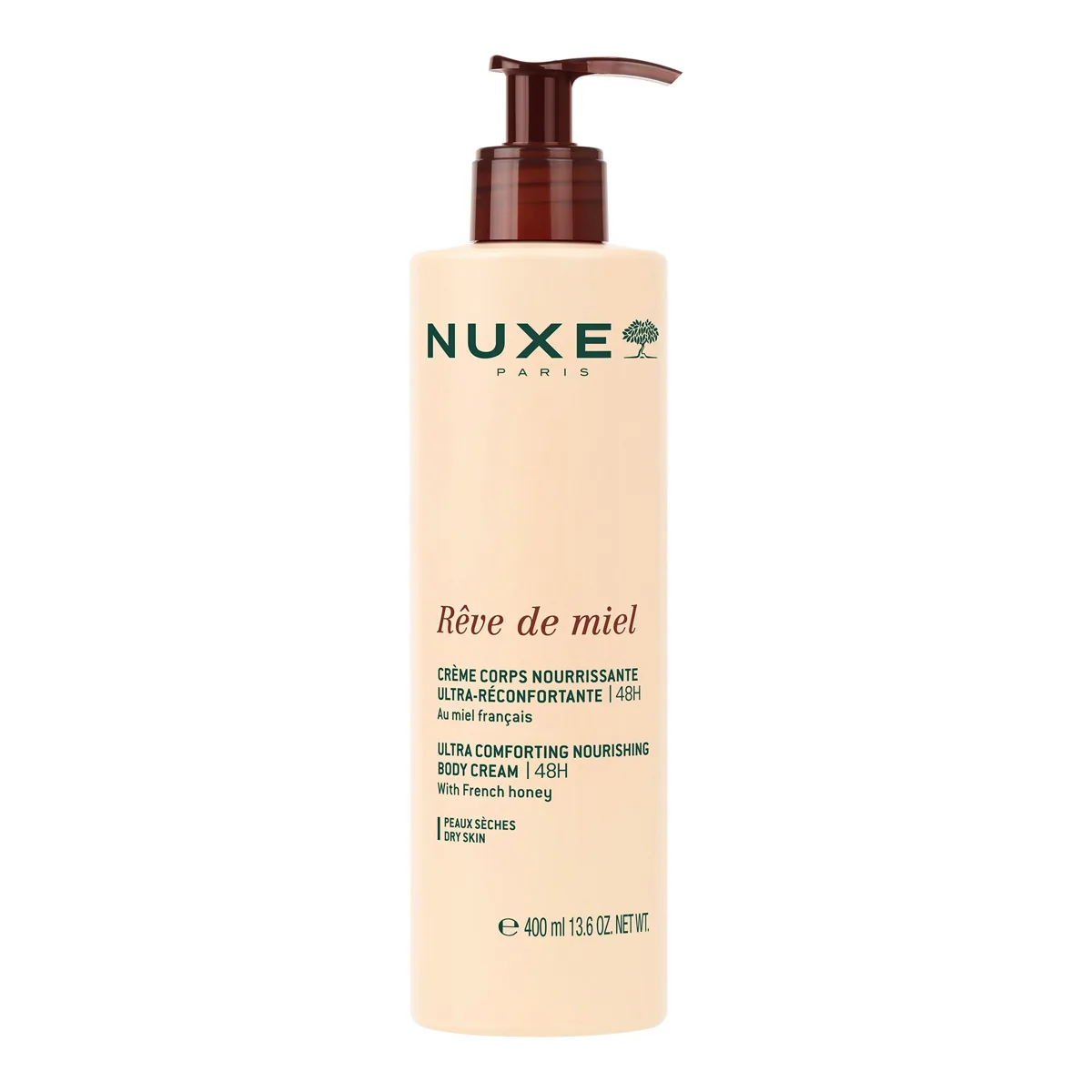 Nuxe Rêve de Miel Ultra Comforting Nourishing Body Cream 48h 400 ml pump bottle