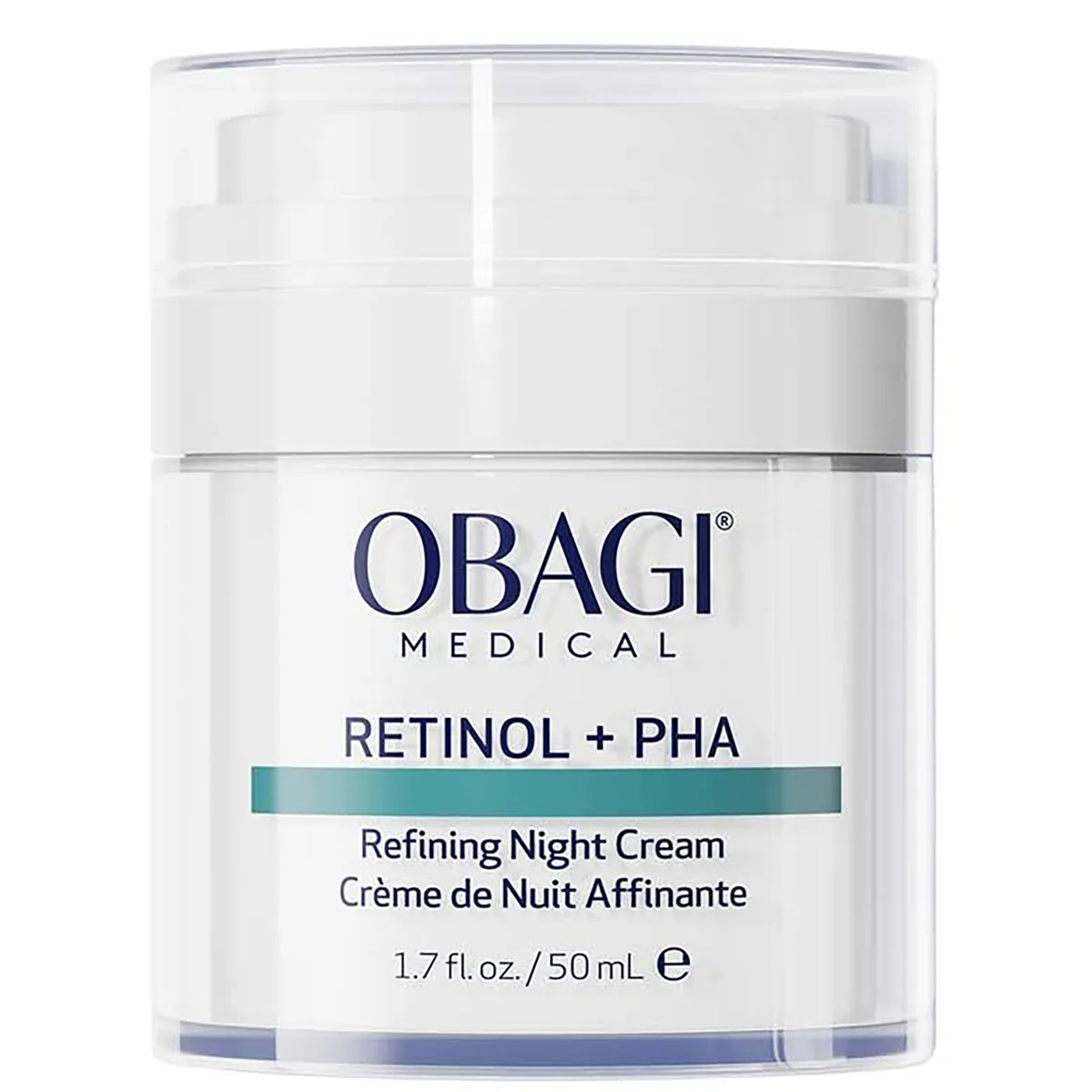 Obagi Retinol + PHA Refining Night Cream 1.7 oz white pump bottle
