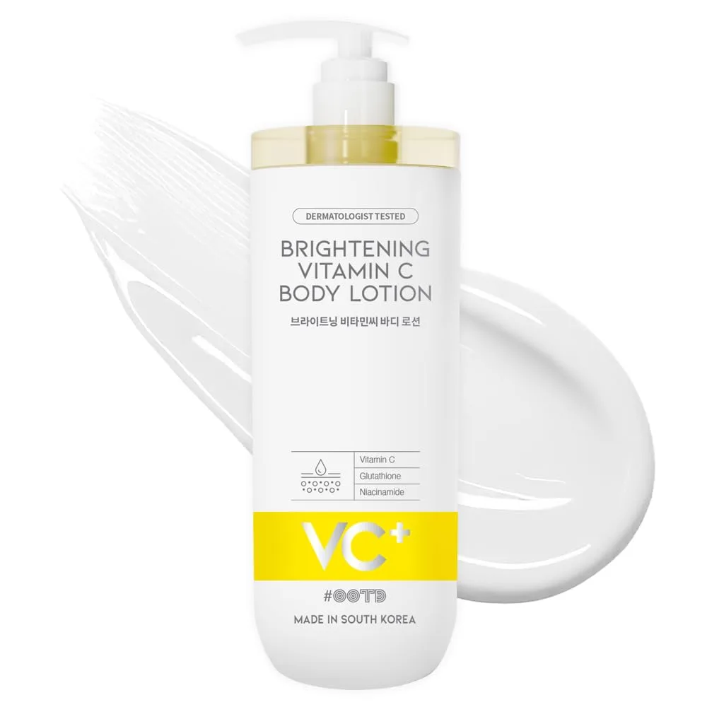 OOTD Brightening Vitamin C Body Lotion white 750ml pump bottle with yellow VC+ label