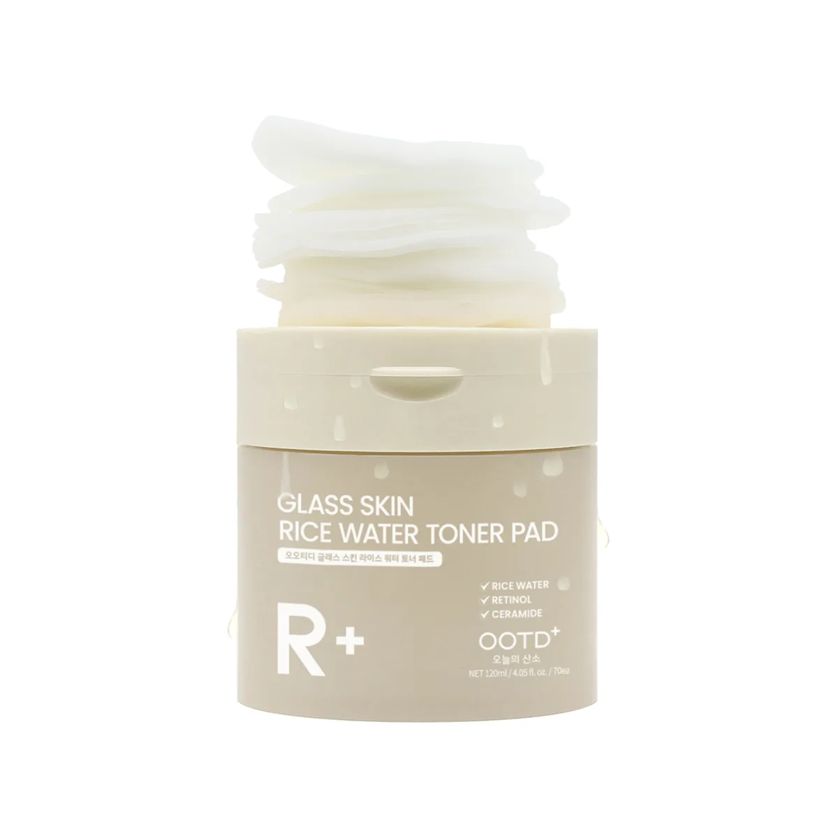 OOTD Retinol Ceramide Toner Pads 70 pads jar