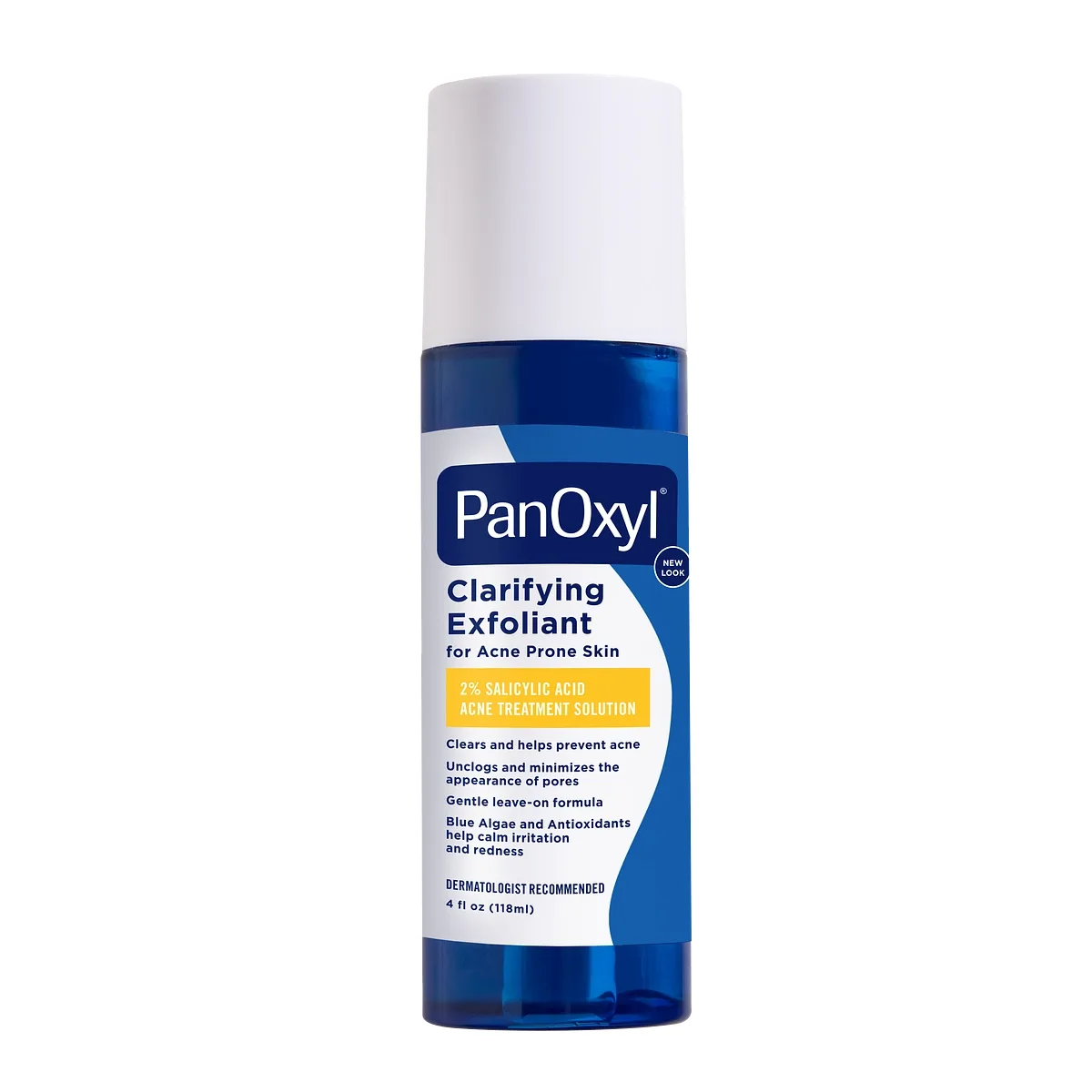 PanOxyl Clarifying Exfoliant with 2% Salicylic Acid bottle on white background