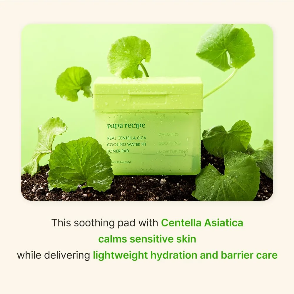 Papa Recipe Real Centella Cica Cooling Water Fit Toner Pad tub