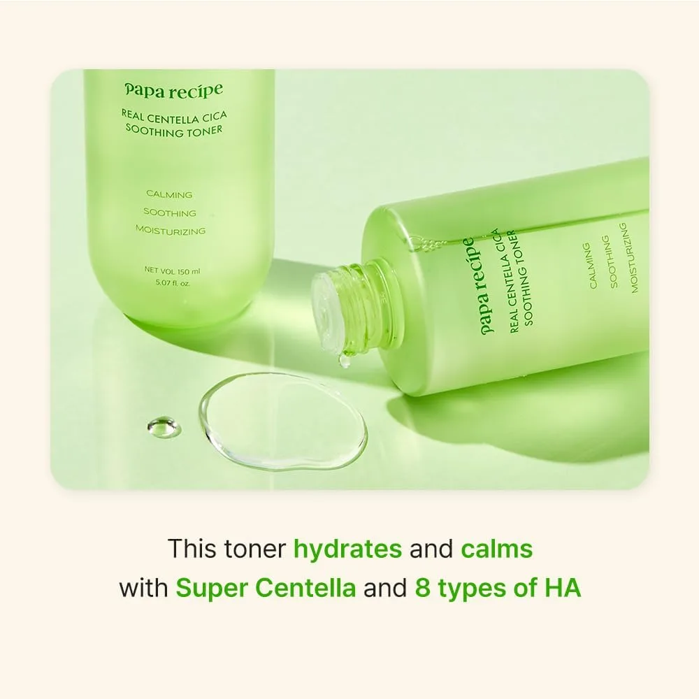 Papa Recipe Real Centella Cica Soothing Toner 150ml bottle