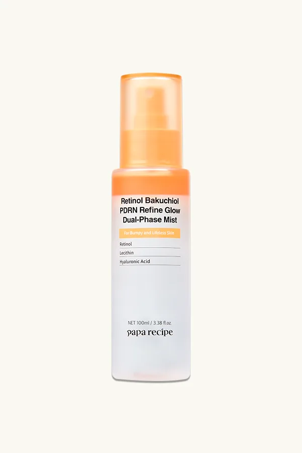 Papa Recipe Retinol Bakuchiol PDRN Refine Glow Dual Phase Mist 100ml bottle