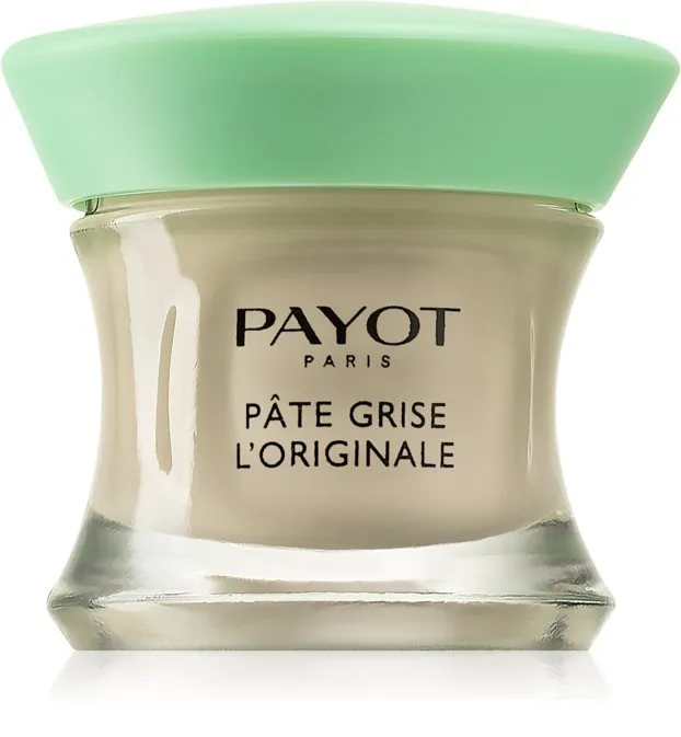 Payot Pâte Grise Purifying Paste tube, an iconic overnight grey spot-treatment paste with shale oil, zinc, and talc for individual blemishes