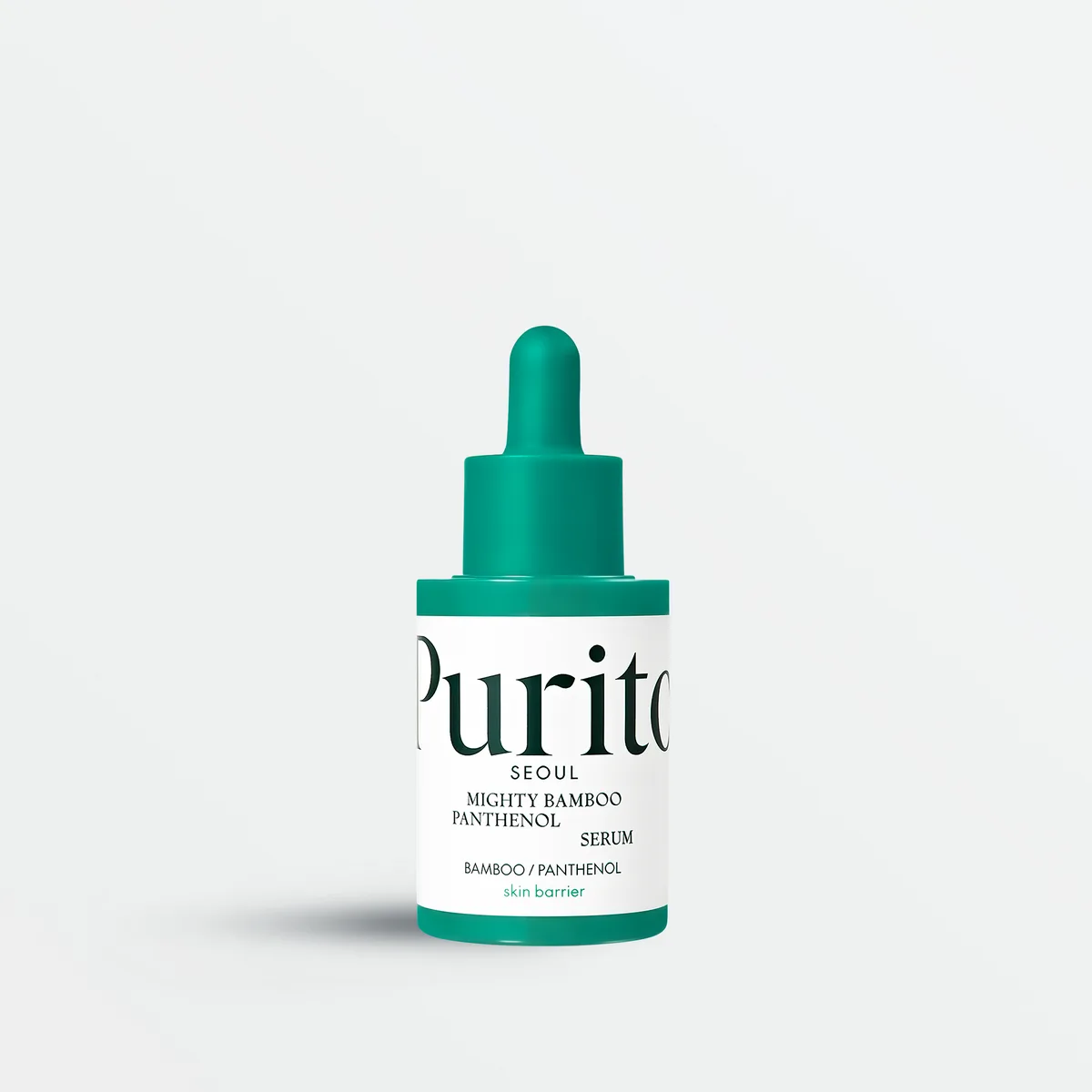 Purito Mighty Bamboo Panthenol Serum in a frosted pump bottle