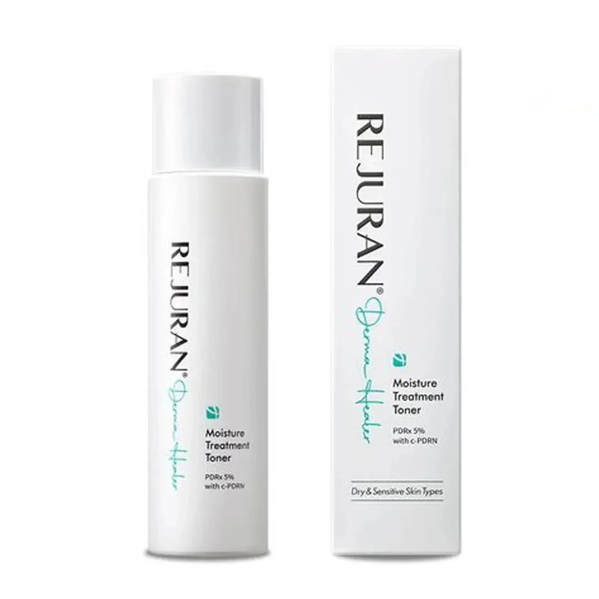 Rejuran Derma Healer Moisture Treatment Toner, a fragrance-free Korean treatment toner with polynucleotide, niacinamide, a barrier complex, and soothing botanicals