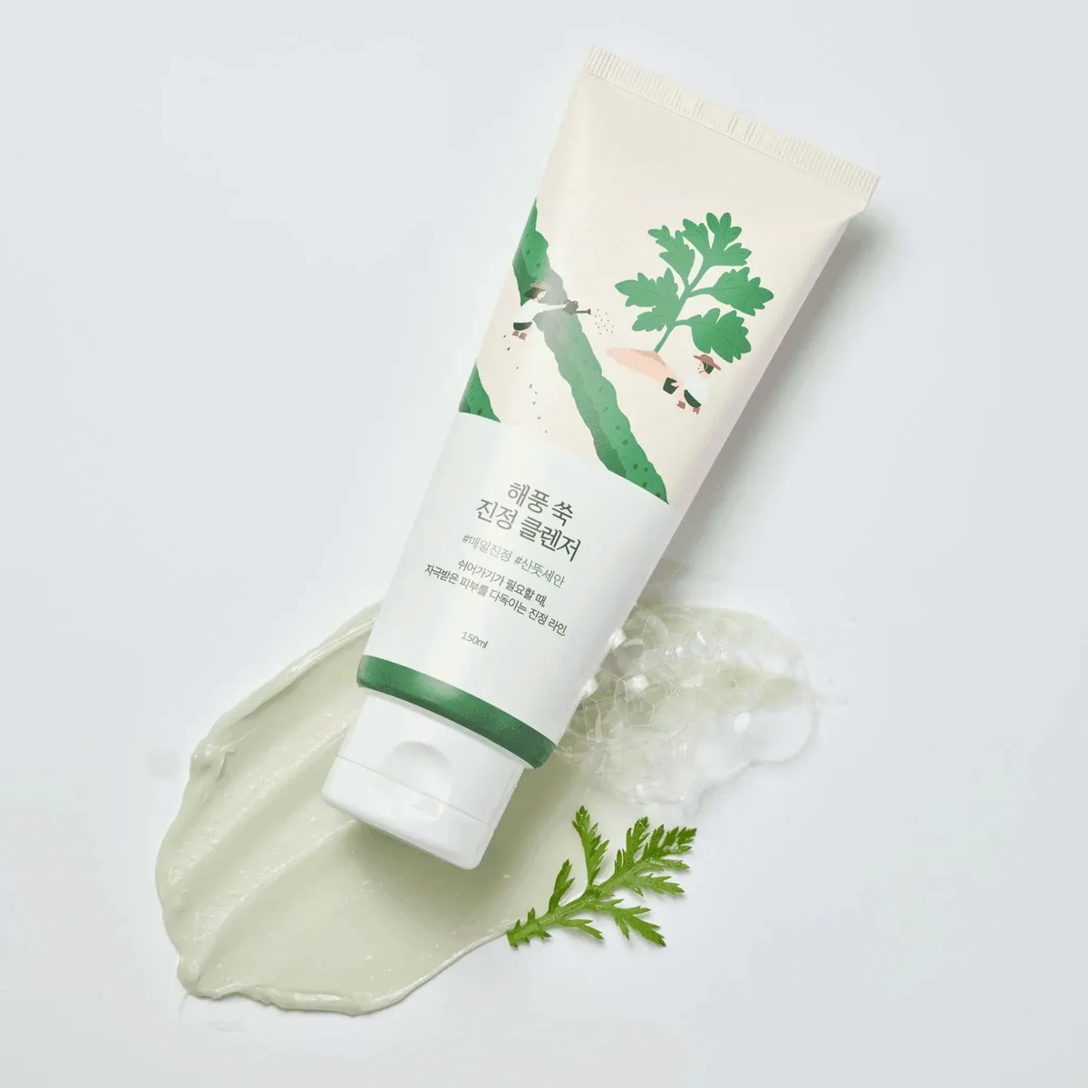Round Lab Mugwort Calming Cleanser foam tube, 150ml