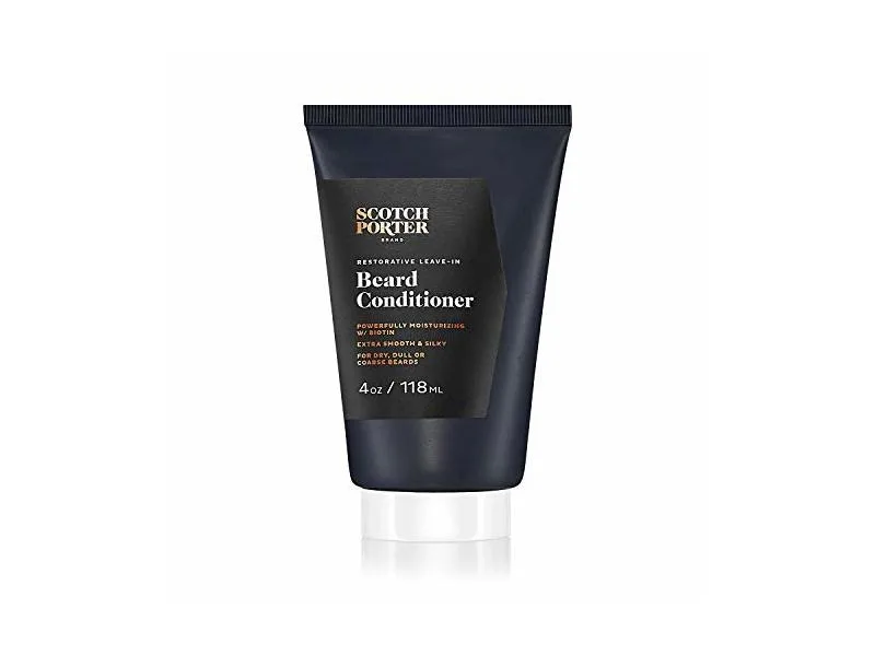 Scotch Porter Leave-In Beard Conditioner, lightweight no-rinse beard softener with shea butter, Abyssinian oil, and detangling conditioner