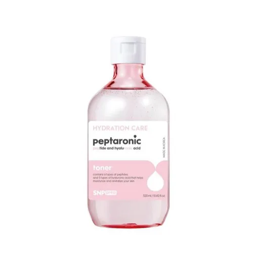 SNP Prep Peptaronic Toner — 320ml Korean hydrating toner with six peptides and hyaluronic acid