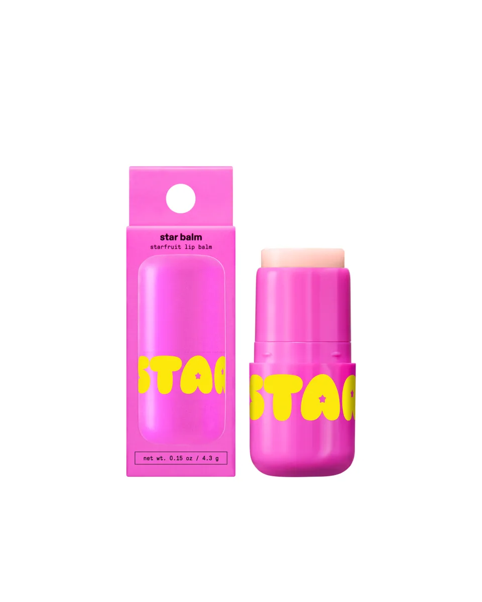 Starface Star Balm starfruit lip balm on white background