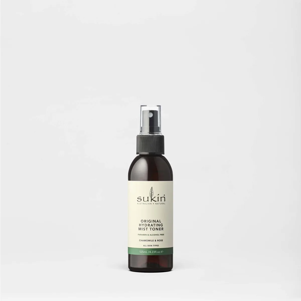 Sukin Signature Hydrating Mist Toner 125ml spray bottle on white background