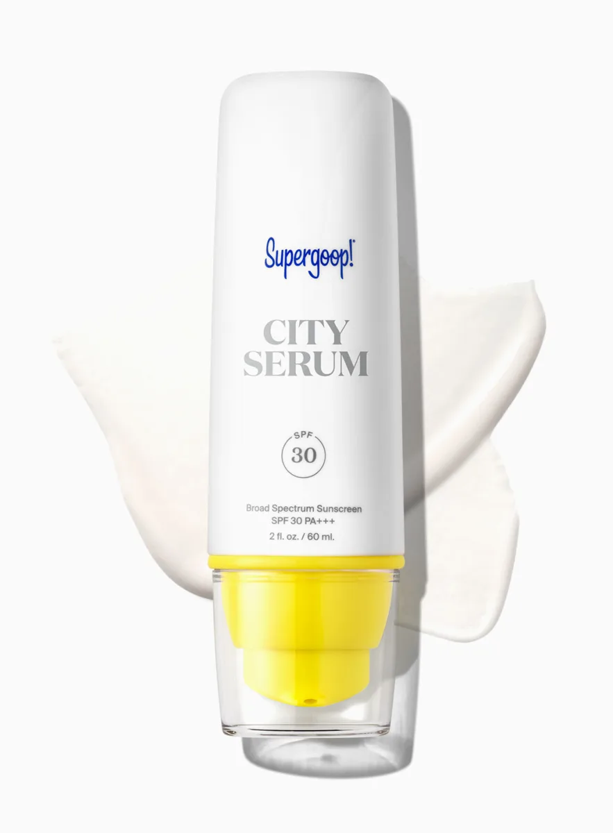 Supergoop! City Sunscreen Serum SPF 30 60 ml white bottle with yellow cap