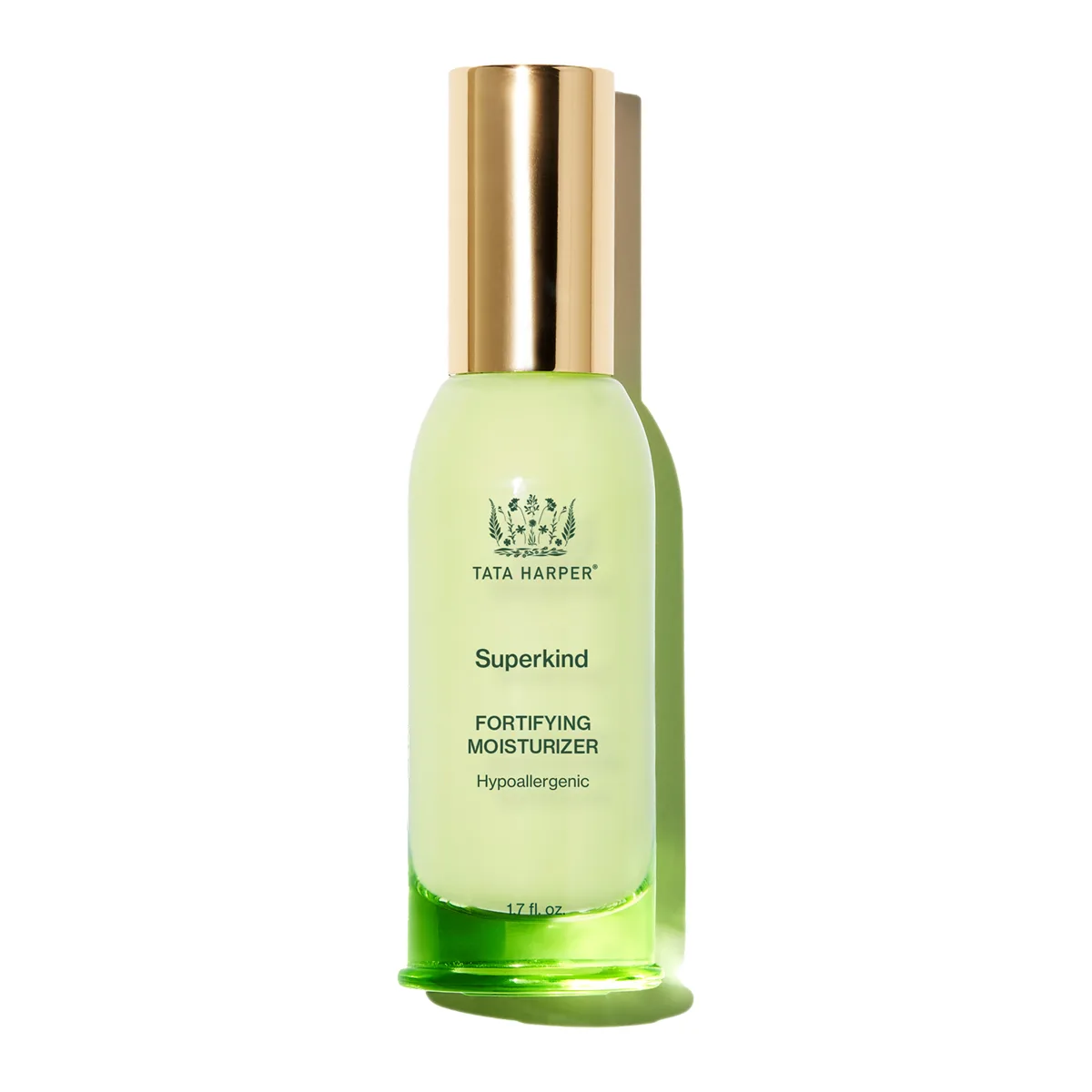 Tata Harper Superkind Fortifying Moisturizer 50 mL pale-green glass pump bottle with gold cap