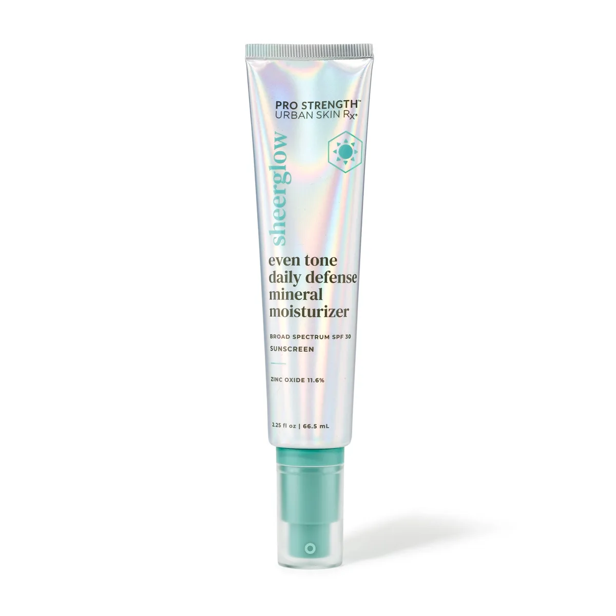 Urban Skin Rx SheerGlow Even Tone Daily Defense Mineral Moisturizer SPF 30 2.25 fl oz holographic tube