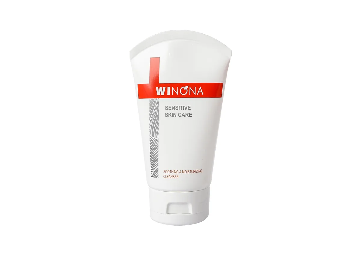 Winona Soothing & Moisturizing Cleanser 80g white tube with red cross-band